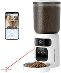 Automatic Cat Feeder with Dual 2K Camera, 5G WiFi with Night Vision, Cat Food Dispenser with App Controlled Pet Feeder, 2-Way Audio, Pet Feeder for Vacation & Work, Freshness Seal, Black