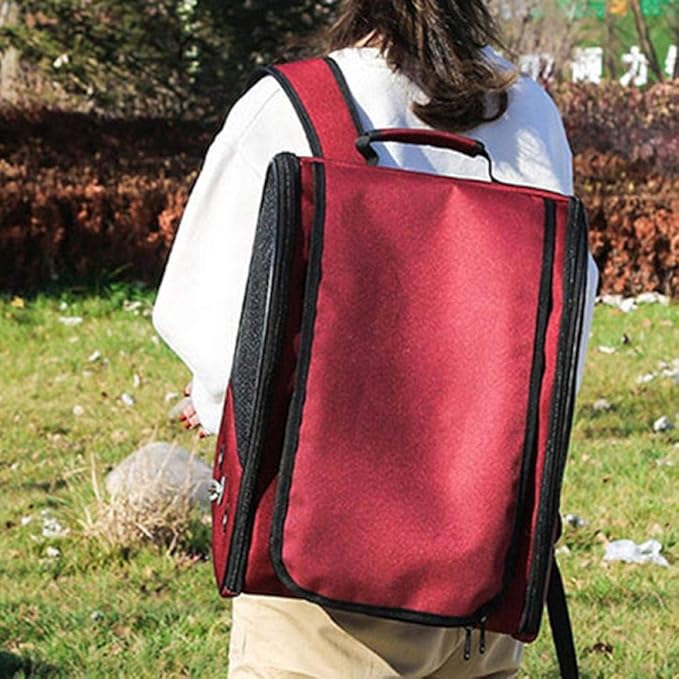 Bird Carriers Pet Parrot Backpack Bird Travel Carrier Outerdoor Breathable Hiking 1Pcs Black
