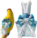 Bird Diaper Cockatiel Clothes Flight Suite, Reusable Parrot Nappy with Waterproof Inner Layer, Cute Pigeon Pants Urine Wet Suit Costume for Conure Macaw (Blue B,L)