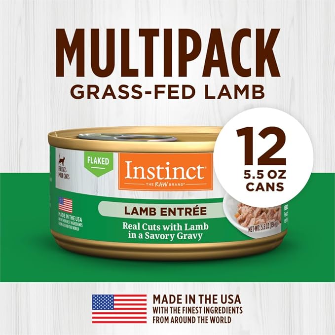 Instinct Flaked Entrée Wet Canned Cat Food - Lamb, 5.5 Ounce (Pack of 12)
