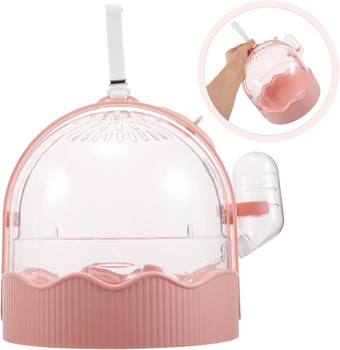Portable Parrot Travel Cage Lightweight Outdoor Bird Carrier with Large Ventilated Space for Small Birds Parakeets, Pink Parrot Takeaway Carrier for Travel and Outdoor Use