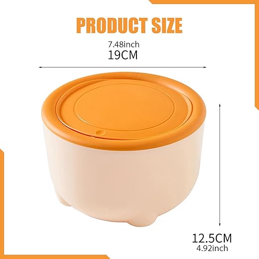 Cat Litter Trash Can with Press Type Lid Multipurpose Mini Countertop Cat Litter Disposal Bin Pet Trash Can Pet Supplies, Yellow