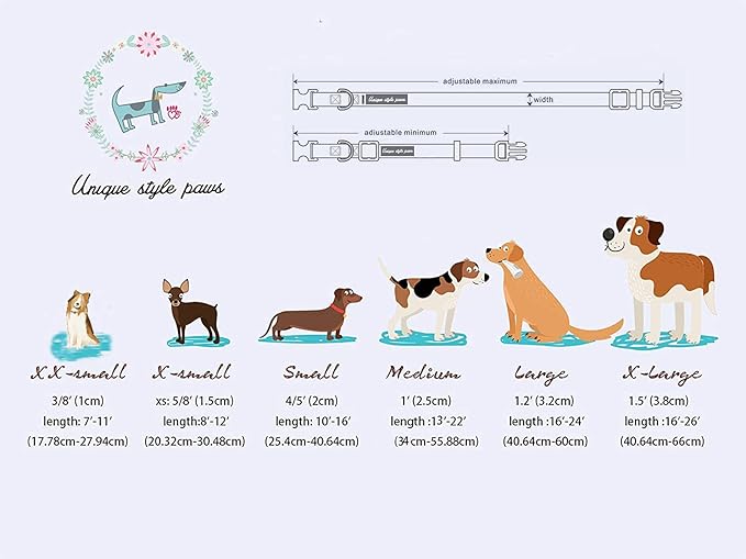 Unique style paws Valentine's Day Dog Collar Metal Buckle Collar Blue Pink Love Heart Gift for Small Medium Large Boys Girls Dogs Wedding