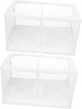 Happyyami 2pcs Aquarium Fish Breeding Box with Suction Cups Multifunctional Isolation Divider for Newborns and Pregnant Fish