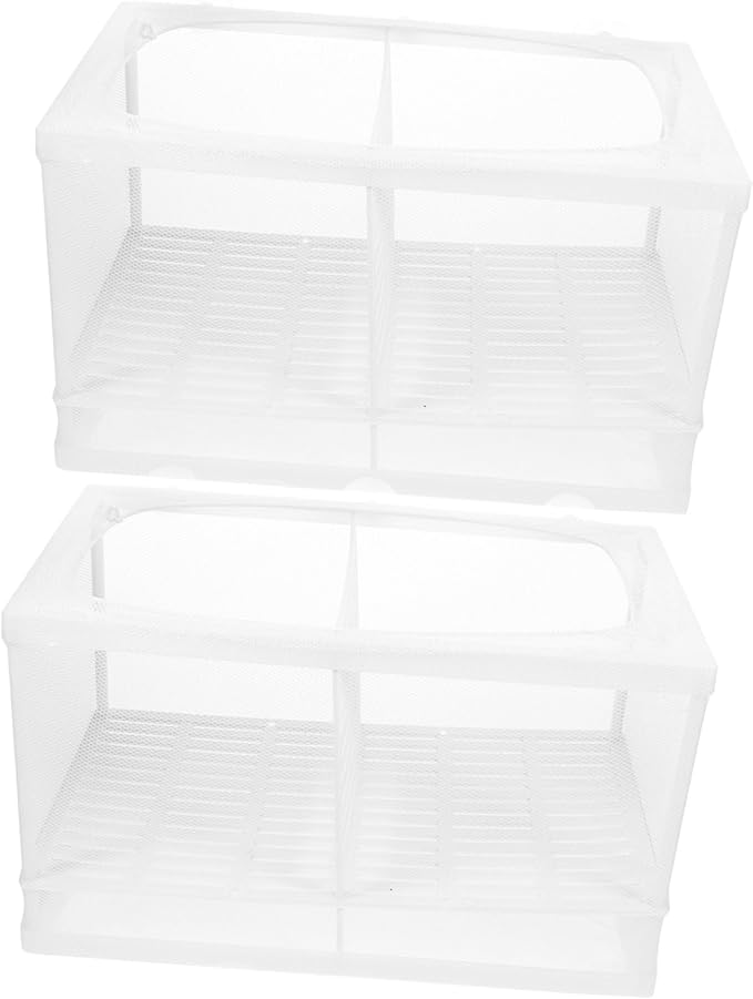 Happyyami 2pcs Aquarium Fish Breeding Box with Suction Cups Multifunctional Isolation Divider for Newborns and Pregnant Fish