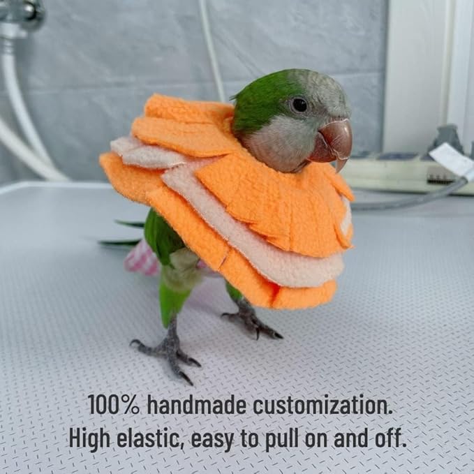 Bird Collar Anti Bite Elizabethan Recovery Cone, Bird Neck Protector for Feather Plucking, Bird Neckwear Full Body Shield for Parakeet Color Randomly (Green-cheeked Conure)