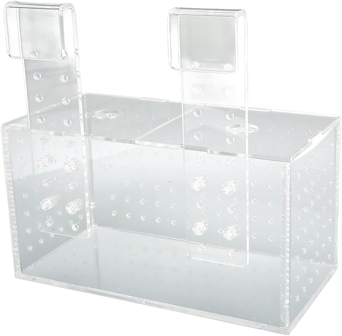 Fish Breeding Isolation Box, Acrylic Aquarium Hatchery with Transparent Lid, Adjustable Hook Installation for Fish Tank, Guard Small Fish from Attack with Hole Design for Better Wa (20 * 10 * 11CM)
