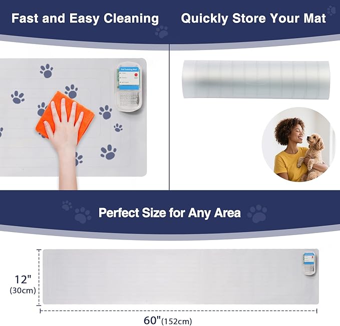 Scat Shock Mat for Dogs and Cats Indoor, Pet Shock Mats for Training Pets, Electric Repellent Mat Keeps Dogs and Cats off Counter, Couch and Sofa, 3 Training Modes (60"x 12" 2 Pieces with Tester)