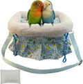 2 in 1 Warm Bird Carrier Bag, Bird Hammock Bed for Cage, Winter Travel Bag, Portable Parrot Outing Bag for Lovebird, Budgie, Conure, Quaker, Small Medium Birds (Blue,Small)
