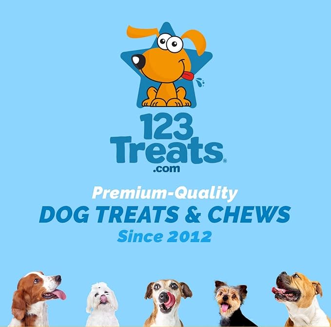 123 Treats - Esophagus Dog Treats (6 Inches - 25 Count) 100% Natural Gullet Sticks for Dogs Flat - Beef Jerky Dog Treats Strips Free of Preservatives, Hormones & Antibiotics