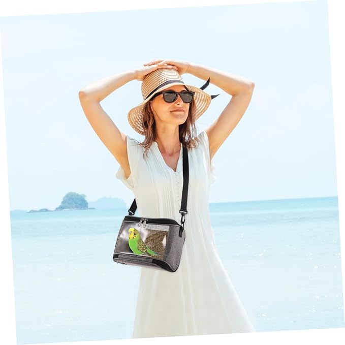 Parrot Carrier Bag Large Capacity Breathable Crossbody Pet Birds Storage Pouch Portable Travel Handheld Bird Cage for Small Parrots and Cockatiels