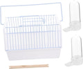 Happyyami 1set Portable Bird Carrier Cage Lightweight Travel Cage for Parrots for Hiking Shopping and Camping Breathable Metal Structure for Parakeets and Conures