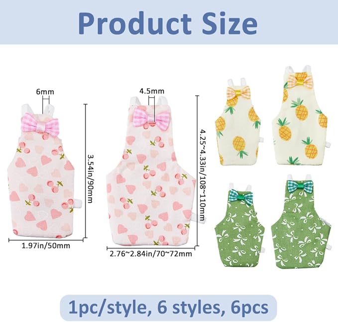SUPERFINDINGS 6Pcs Bird Diaper Reusable Parrot Nappy with Washable Waterproof Cute Urine Wet Suit Green Pink Yellow Costume Cockatiel Clothes with Elastic Rope for Parrots Cockatiel Pet Birds(S-M)