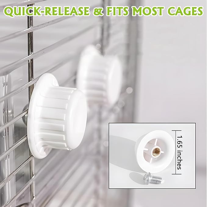 BNOSDM Bird Feeder for Cage with Rotating Foraging Toy No Mess Acrylic Hanging Food & Water Dispenser with Stainless Steel Bowl & Anti-Slip Perch Stand for Parrot, Budgie, Parakeet, Lovebird, Canary
