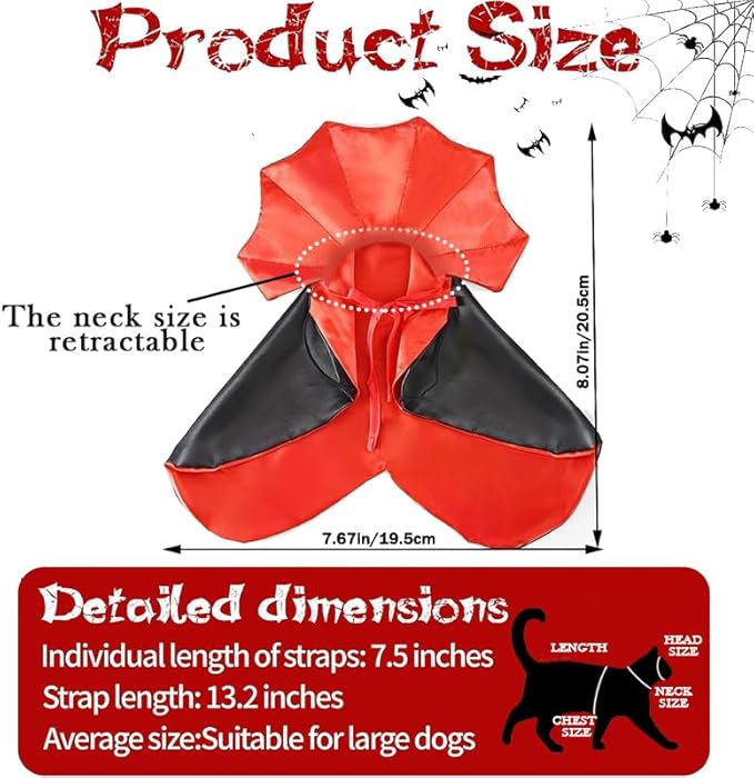 2PC Cat Halloween Costumes,Cat Bat Mask,Halloween Costumes for Dogs,Funny Cape Accessories for Cats,Bat Cosplay Apparel