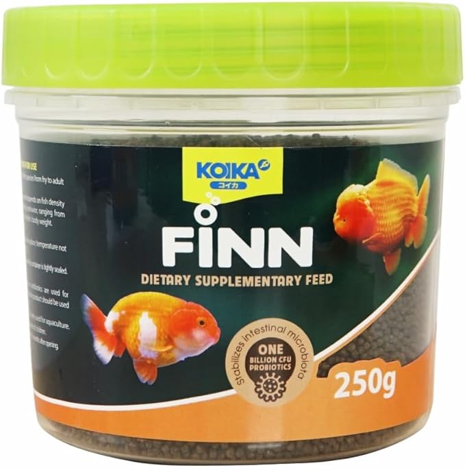KOIKA FINN Probiotic Fish Food Pellets for Ornamental Fish, 43% Protein with Bacillus Probiotics, Supports Digestion and Immune Health for Daily Feeding (250g, Goldfish - 4.0mm Pellets)