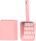 2 in 1 Cat Litter Scoop with Holder Stand Cat Stuff Cat Scooper for Litter Box Cat Accessories Cat Supplies Kitty Pink