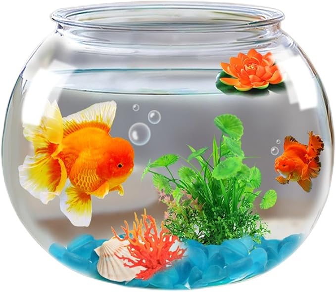 Fish Bowl - Clear Shatter-Resistant Aquarium Container for Stylish Display, Sturdy Acrylic Material with Wide Opening, Decorative Bowl for Table Centerpiece Party Decorations Home Event or Indoor Use