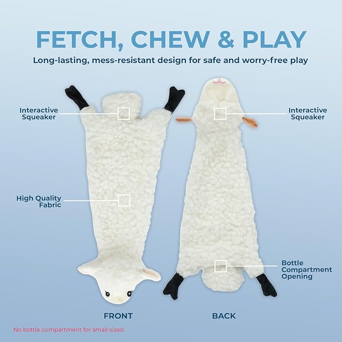Best Pet Supplies Squeaky Dog Toys with Soft Durable Fabric for Small, Medium and Large Pets Interactive Toy for Indoor Play, Supports Active Biting and Play - Sheep, Small