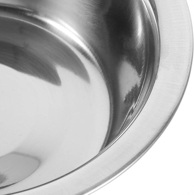 Cabilock Parrot Feeder Cup and Bird Food Holder Hanging Bowl with Clamp Stainless Steel Small 11cm Diameter for Cage Feeding and Watering Supplies