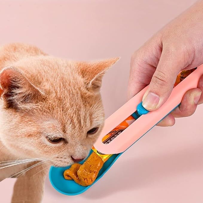 Cat Strip Squeeze Spoon, Wet Food Spoon Feeding Pet Food Spoon Cat Snack Spoon for Lickable Wet Cat Treats Pet Liquid Snack Feeding, Feeding and Watering Supplies, Cat Feeding and Watering Supplies