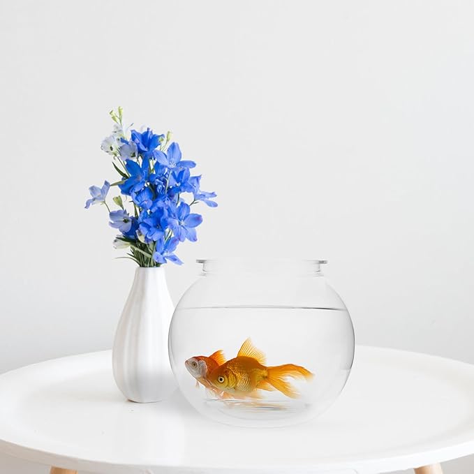 Plastic Goldfish Tank Desktop Aquarium Fish Bowl Portable Large Round Fish Bowl for Home Decor and Office Use