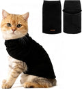 EXPAWLORER Soft Cat Sweater - Sweaters for Cats Only Warm Kitten Clothes, Fall and Winter Pet Coat Pullover Design, Fleece Sweatshirt Clothing Also for Puppy Small Dogs, Black M