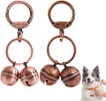 Copper Dog Bells for Collars with Quick-Release Clasp - Audible Safety Trackers for Medium to Large Dogs, Outdoor Collar Accessories(Glossy Copper+Copper, 2-Pack)