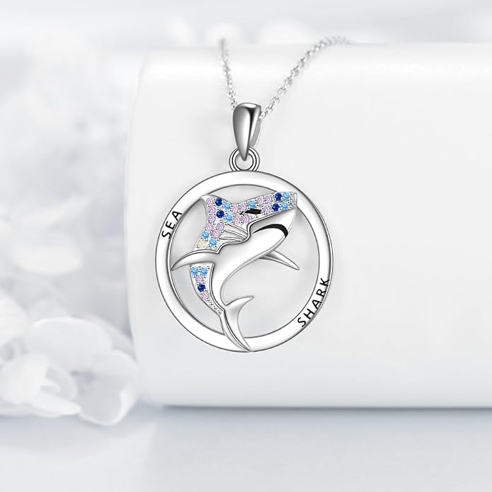 KZX Cat/Dog/Phoenix/Eagle/Whale/Shark/Puffin/Starfish/Chicken/Butterfly/Owl/Bee/Frog/Seahorse Necklace Sterling Silver Animal Pendant Jewelry Gift for Women