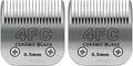2 Pack Detachable Pet Dog Clipper Blades, Compatible with Andis Size 4FC Cut Length 3/8"(9.5mm), Most Oster A5,Wahl KM Series Clippers,Made of Ceramic Blade & Stainless Steel Blade
