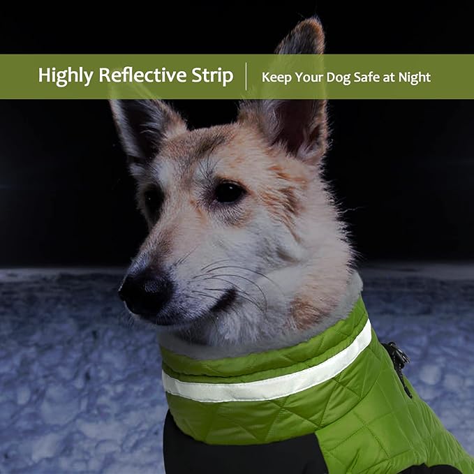 Lelepet Dog Coat Warm Dog Winter Coat Waterproof Dogs Jacket with Harness Built in Reflective Pet Fleece Vest Zip-Up Cold Weather Coats for Small Dogs Turtleneck & Windproof Coats Chihuahua Lime XS