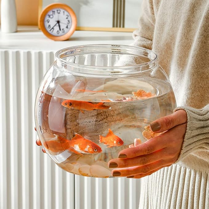 Plastic Fish Bowl Vases Small Aquarium Tank Bubble Bowl Round Bowl Terrarium Globe Flower Vase for Candy Drinks Carnival Games Prizes Centerpieces and Party Decoration