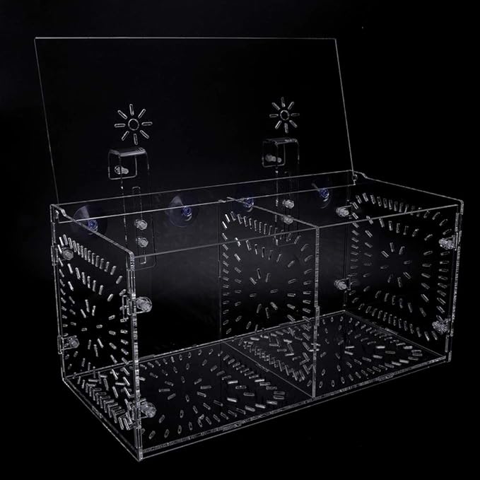 Fish Tank Breeding Box Acrylic Isolation Incubation, Adjustable Height, Transparent - Durable Material, Stable Attachment, Ideal for Aggressive and Sick Fish (30CM*15CM*15CM)