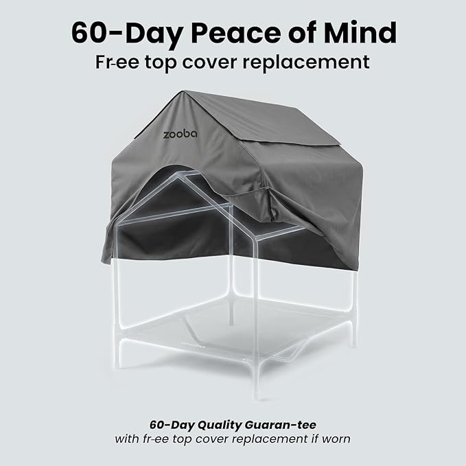 29" 2-in-1 Dog House for Medium Dogs, Elevted Dog House Outdoor/Indoor, Weatherproof Elevated Pet Shelter, Breathable Mesh & Steel Frame, Easy to Assemble & Clean(Grey)