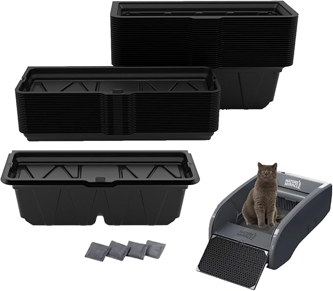 20PCS Disposable Waste Receptacles Compatible with Nature's Miracle Litter Box 2nd,For LitterMaid 3rd,Disposable Cat Litter Box with Charcoal Bags (Machine NOT Included)