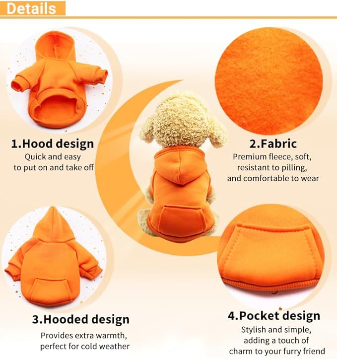 TAPBULL Dog Dresses, Fashionable Pet Dog Sweatshirt Clothes in Dark Colors, Cute Cat Birthday Dress Outfit (Red/Blue/Orange 3-Pack), Small