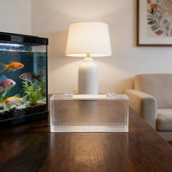 Acclimation Box: Acrylic Fish Breeding Box & Separator for Aquarium - 9.84x3.78in Hatchery Incubator for Small Baby Fishes Shrimp Clownfish Guppy