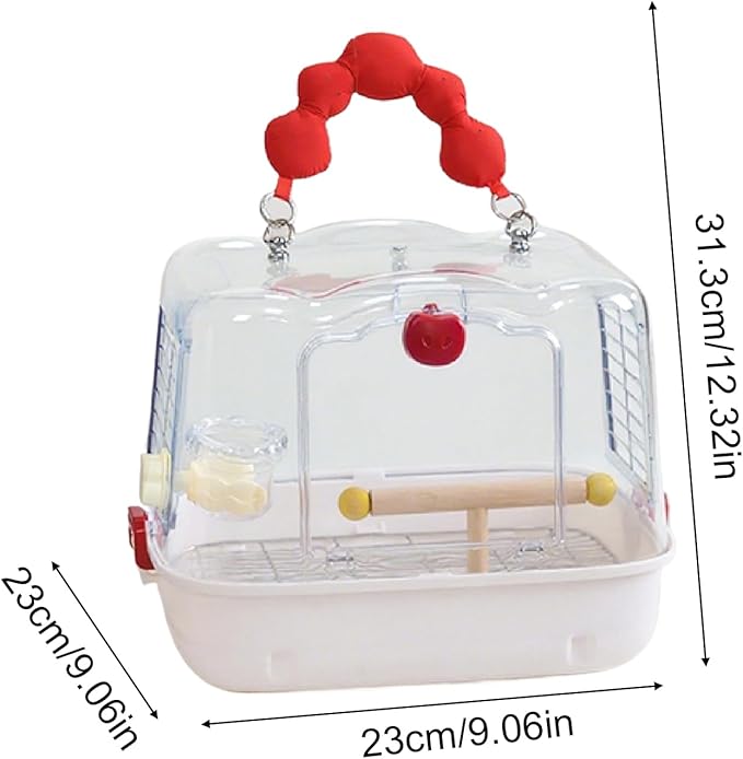 Transparent Bird Carrier, Parrot Travel Carry Bag, Lightweight with Mesh Ventilation, Soft Long Lasting Fabric Travel Tote, Carrier with Comfortable Handle, Bag for Budgies