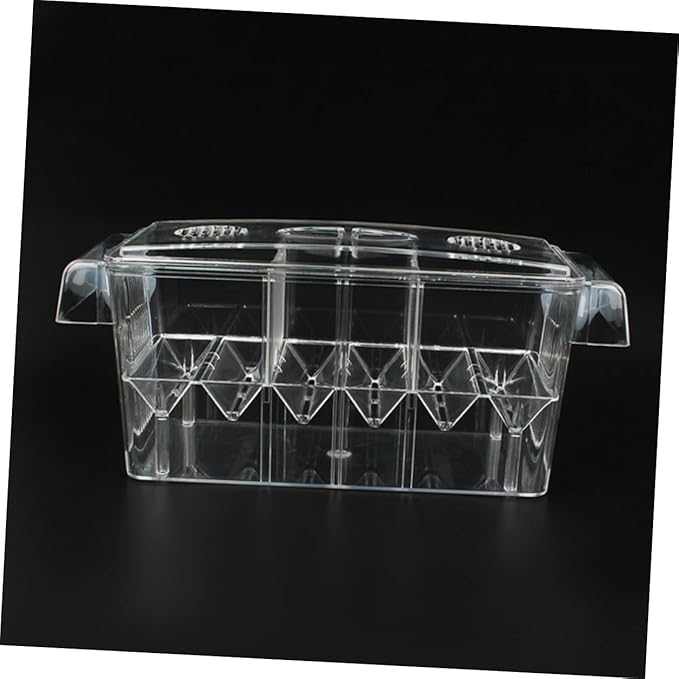 Sosoport Fish Tank Breeding Box Acrylic Aquarium Isolated Breeding Tank Incubator Hatching Box with Suction Cup for Freshwater and Saltwater Aquatic Pets