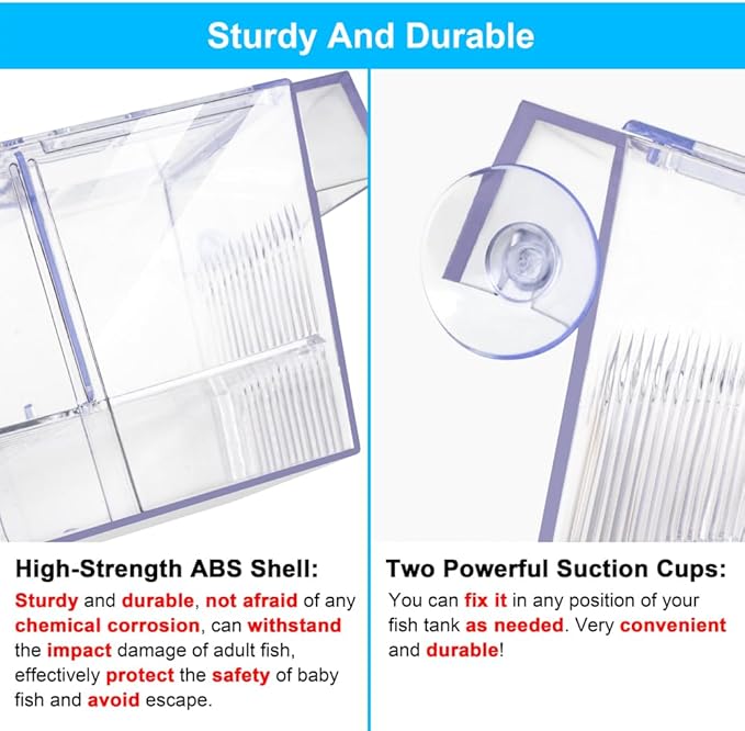 Fish Breeding Box Aquarium Holding Tank Transparent Fish Isolation Box Acclimation Hatchery Incubator Breeder for Betta Shrimp Clownfish Guppy