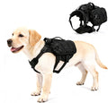 Small Dog Harness Backpack, No Pull Adjustable Dog Vest with Handle & Leash Ring, Lightweight Dog Backpack with Side Pockets for Walking, Training & Day Hikes, Black, S