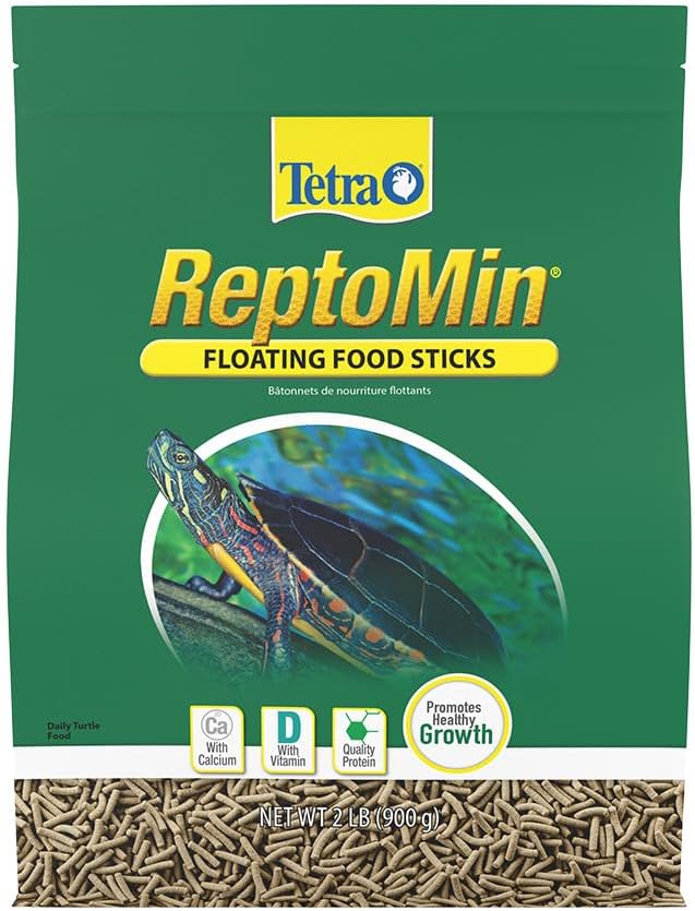 Tetra ReptoMin Floating Food Sticks Complete Food for Aquatic Turtles, Newts and Frogs, 2 LB (900 Grams)
