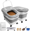 Dog Food Storage Container Up to 2pack*20LB,Collapsible Dog Food Container with Travel Silicone Bowl and Scoop for Dog/Cat/Bird Food/Cat litter,Keep Dry Food Fresh,Easy to Move.