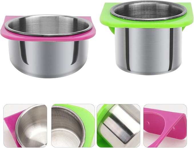 Yardwe Parrot Food Cup and Bird Feeder Bowl Set Small and Large Feeding Cups for Cage Stand Multi-Functional Bird Feeding and Watering Supplies for Pet Parrots