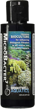 Brightwell Aquatics MicroBacter7 Complete Bioculture for Fish Tank or Aquarium - Populates Biological Filter Media for Saltwater and Freshwater Fish - Aquarium Water Treatments, 4.2 fl oz
