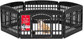 IRIS USA 24" 6-Panel Pet Dog Puppy Playpen with Door, for Puppy Small Dogs Keep Pets Secure Easy Assemble Easy Storing Customizable Non-Skid Rubber Feet, Foldable, Black