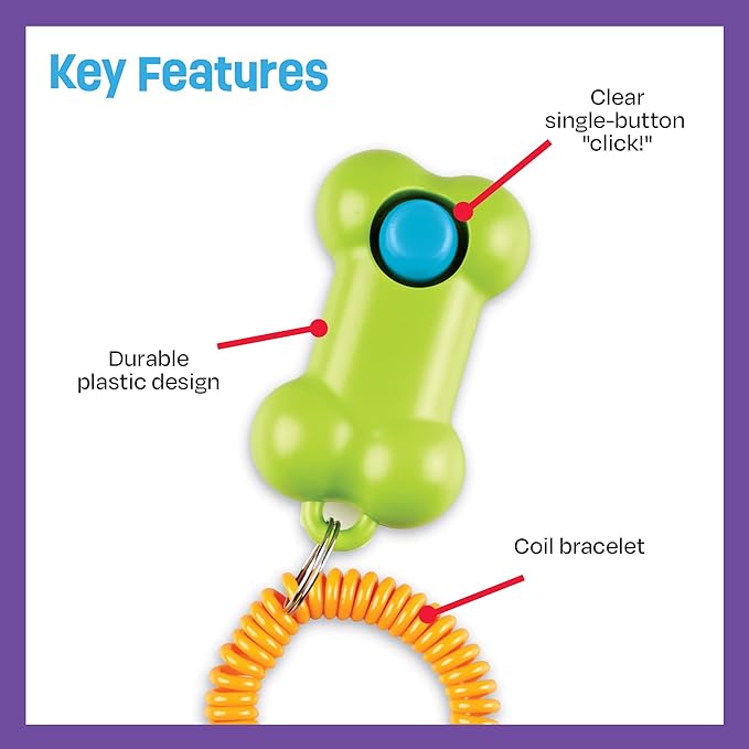 Brightkins Smarty Pooch Training Clicker: Bone - 1 Piece, Enrichment Dog Training and Obedience Games, Interactive Gift for Puppies
