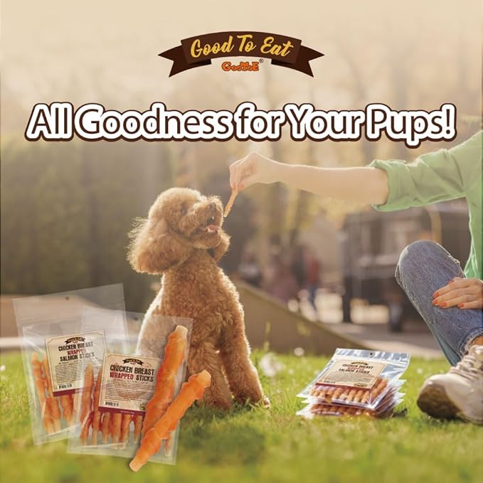 Gootoe Dog Treats, All Natural, Low Fat, Premium Training Chews, Healthy & Easily Digestible, Treat and Train, Chicken Breast Wrapped Sticks, 6oz