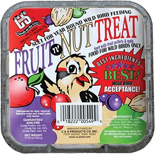 C & S Products 12549 Suet Cake, Fruit 'N Nut Treat, 11.75-oz. - Quantity 1212