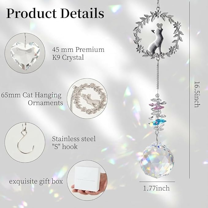 Cat Memorial Suncatcher Gifts, Thoughtful Pet Sympathy for Remembrance Bereavement Grief Bereavement Miscarriage